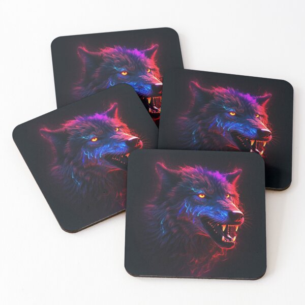 Item preview, Neon Wolf Futuristic Angry and Fierce designed and sold by BrandonArtWorld.
