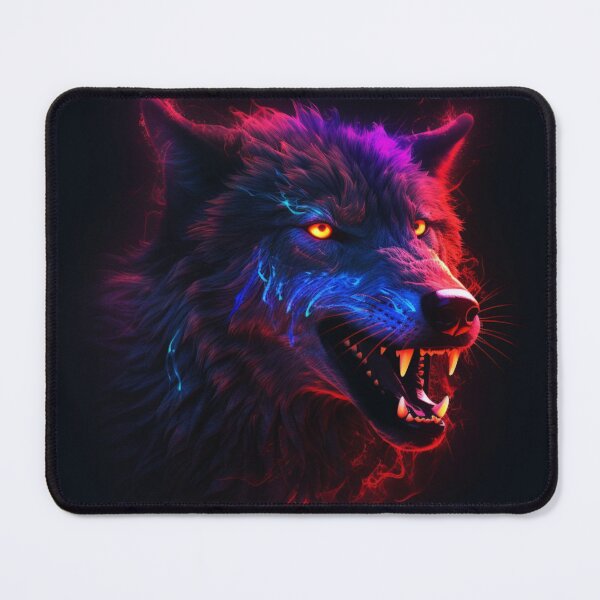 Item preview, Neon Wolf Futuristic Angry and Fierce designed and sold by BrandonArtWorld.