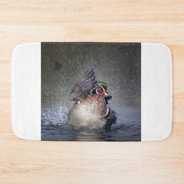 Item preview, Wood duck bathing and splashing designed and sold by James Cumming.