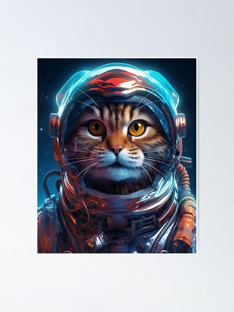 Astronaut cat in a space Poster for Sale by t-shirt luxury