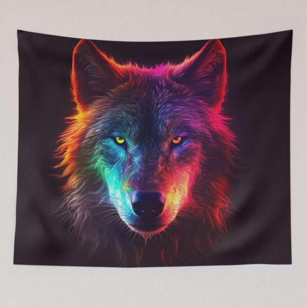 Item preview,  Neon Wolf Futuristic Angry and Fierce designed and sold by BrandonArtWorld.