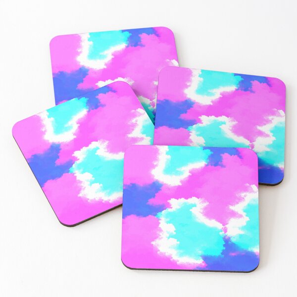 Item preview, Neon Pink Blue clouds designed and sold by awsomepatterns.