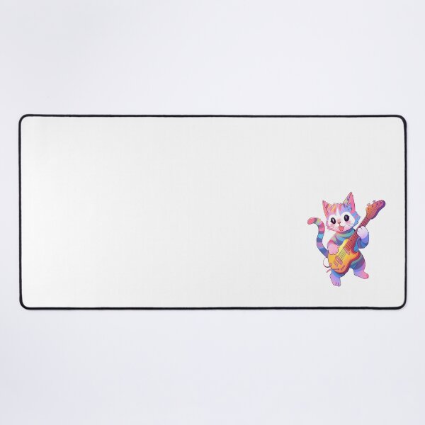 Item preview, colorful crazy cat playing electric guitar designed and sold by ArtHideaway.