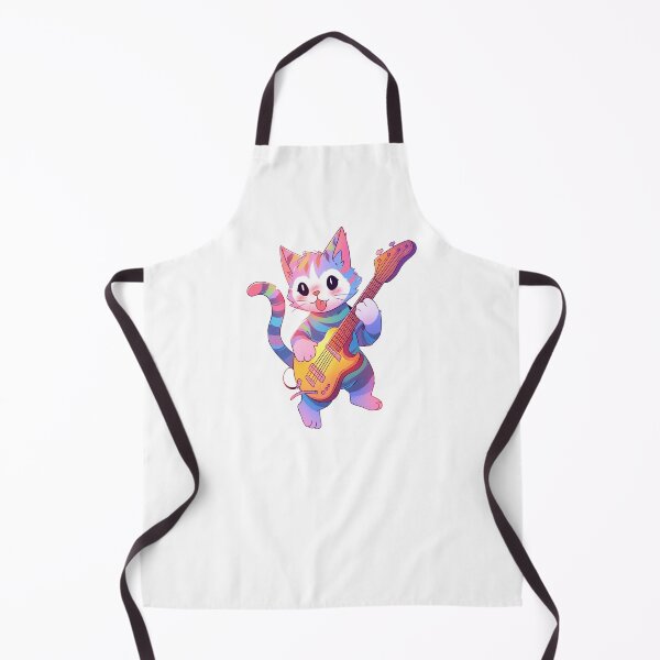 Item preview, colorful crazy cat playing electric guitar designed and sold by ArtHideaway.