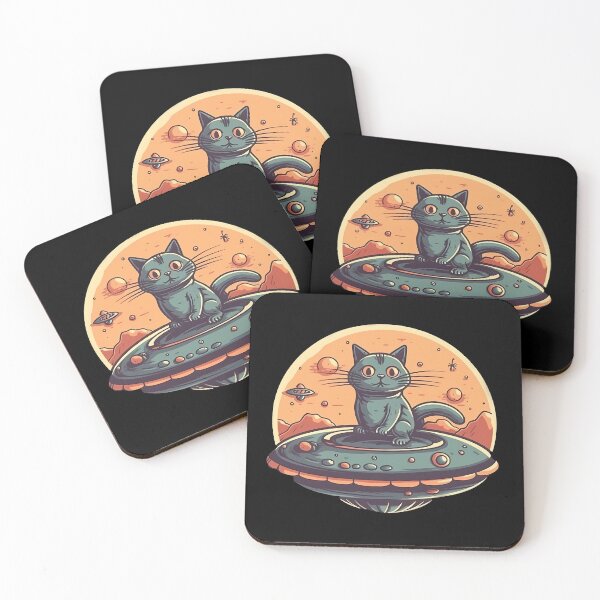 Item preview, Cat Sitting On A UFO designed and sold by purrestrial-co.