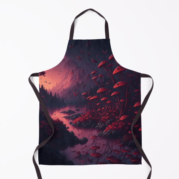 Item preview, Explore a whimsical landscape where fantastical flowers and bushes line the riverbank, creating a truly mesmerizing sight. designed and sold by RedArtG09.