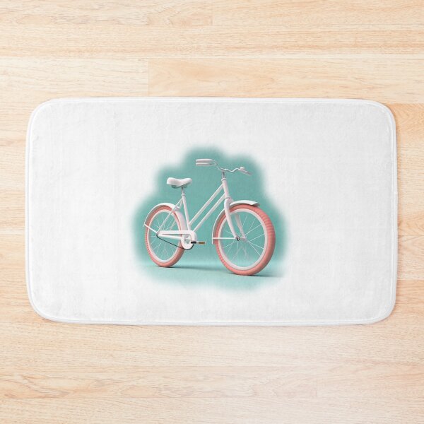 Item preview, white bicycle on turquoise background - Different logo size, position? Email me -  designed and sold by Picture-Art.