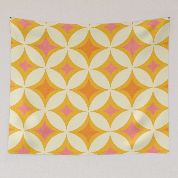 Item preview, 70s groovy Dots Tiles Pink and yellow  designed and sold by susycosta.