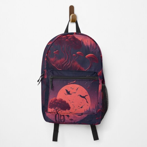 Item preview, Behold a reddish sky adorned with silhouettes of planets, creating an otherworldly backdrop for this mystical natural landscape. designed and sold by RedArtG09.