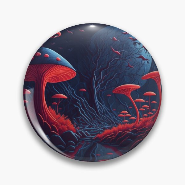 Artikelvorschau, Witness the graceful silhouettes of birds as they soar through the fantastical setting, adding a touch of mystique and intrigue. entworfen und verkauft von RedArtG09.