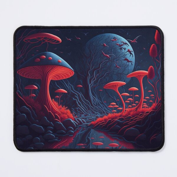 Item preview, Witness the graceful silhouettes of birds as they soar through the fantastical setting, adding a touch of mystique and intrigue. designed and sold by RedArtG09.