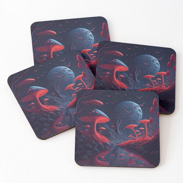 Item preview, Witness the graceful silhouettes of birds as they soar through the fantastical setting, adding a touch of mystique and intrigue. designed and sold by RedArtG09.