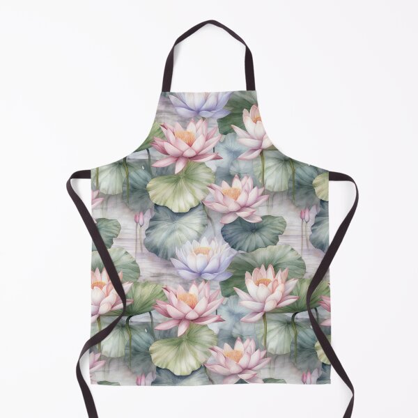 Item preview, Lotos florecientes de color rosa pastel, ilustración vintage, patrón floral designed and sold by TorriPhoto.