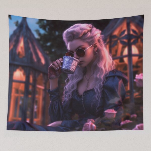 Item preview, Rose Garden Lady Vampire - Enchanting Tea Time designed and sold by ZenEverAI.