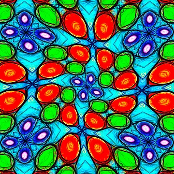 Artwork thumbnail, Colorful Abstract Flower Pattern by Patternflower