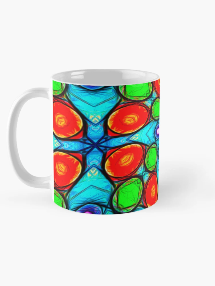 Thumbnail 5 of 6, Coffee Mug, Colorful Abstract Flower Pattern designed and sold by Patternflower.