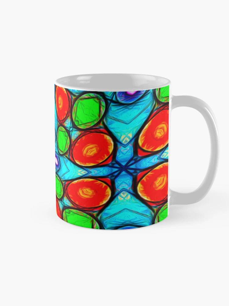 Thumbnail 3 of 6, Coffee Mug, Colorful Abstract Flower Pattern designed and sold by Patternflower.