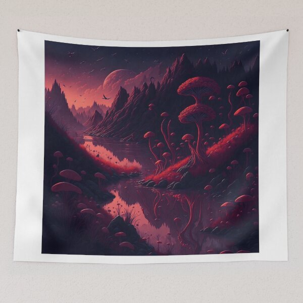 Item preview, Gaze at the silhouettes of planets dotting the sky, adding an element of cosmic fascination to this fantastical design. designed and sold by RedArtG09.