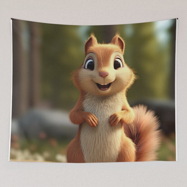 Item preview, Adorable Cartoon Squirrel - Fun & Cute Woodland Creature Art designed and sold by DoPrint.
