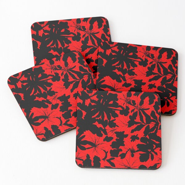 Item preview, Repeat Pattern | Red And Black Abstract Gothic Leaves designed and sold by TMBTM.