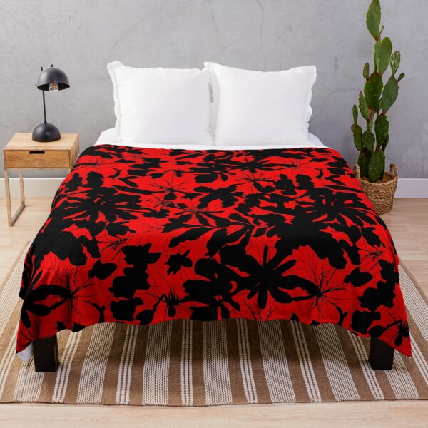 Item preview, Repeat Pattern | Red And Black Abstract Gothic Leaves designed and sold by TMBTM.