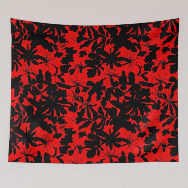 Item preview, Repeat Pattern | Red And Black Abstract Gothic Leaves designed and sold by TMBTM.