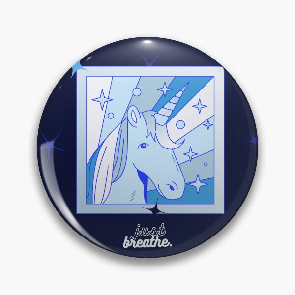 Item preview, "just breathe" space unicorn graphic , sparkles and unicorns  designed and sold by Honey Berry.