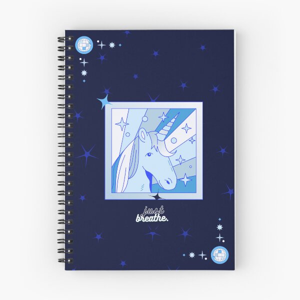 Item preview, "just breathe" space unicorn graphic , sparkles and unicorns  designed and sold by Honey Berry.