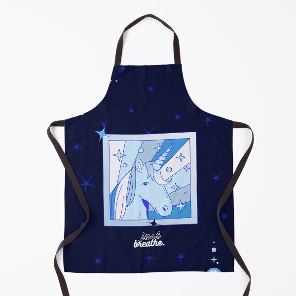 Item preview, "just breathe" space unicorn graphic , sparkles and unicorns designed and sold by Honey Berry.