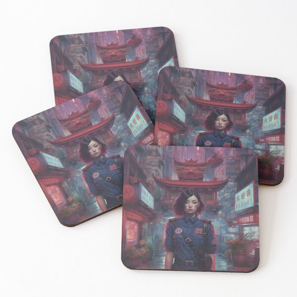 Item preview, Asian Female Police Officer at the Entrance of Petaling Street: Digital Art designed and sold by WFTan.