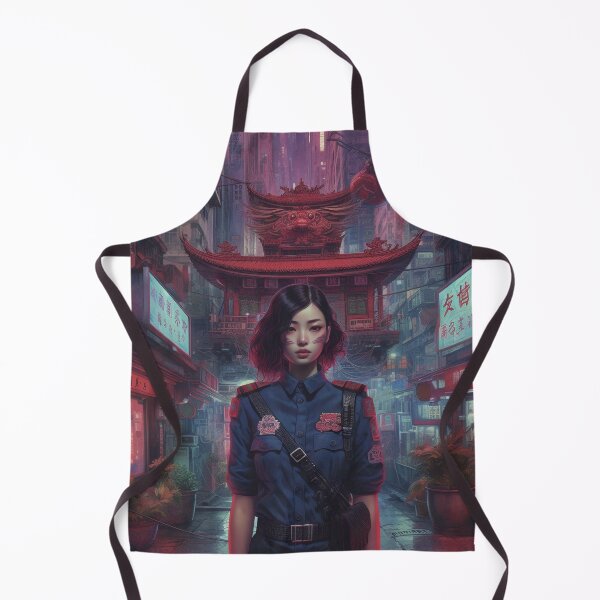 Item preview, Asian Female Police Officer at the Entrance of Petaling Street: Digital Art designed and sold by WFTan.