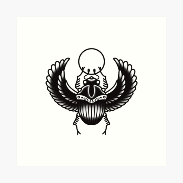 Scarab beetle tattooed on the shoulder blade