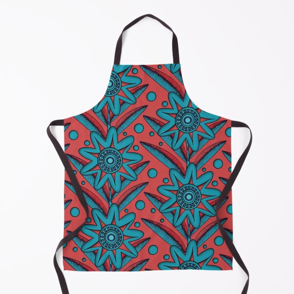 Item preview, Blue Flowers on Coral designed and sold by TanglePatch.