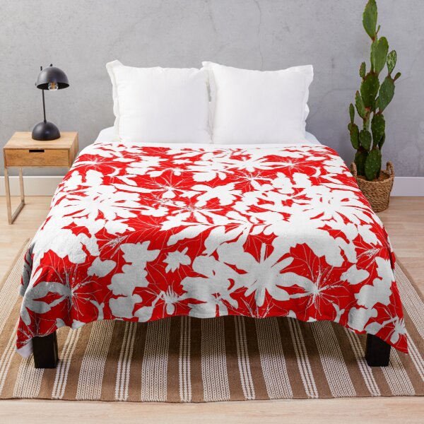 Item preview, Repeat Pattern | Red And White Abstract Leaves designed and sold by TMBTM.