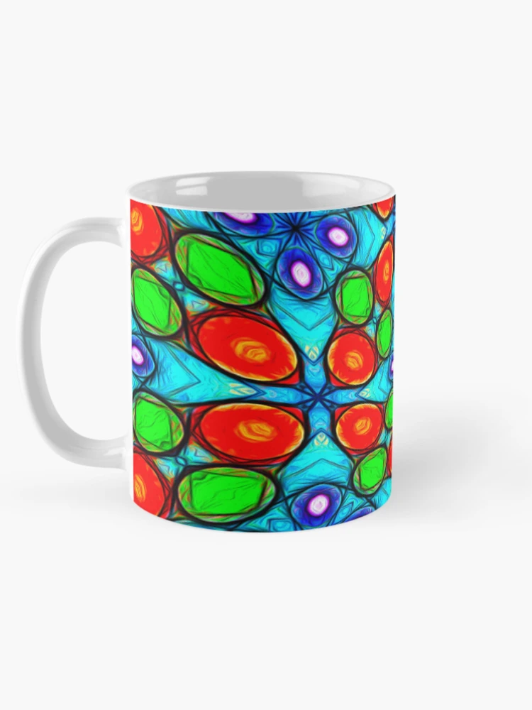 Thumbnail 5 of 6, Coffee Mug, Colorful Abstract Flower Pattern designed and sold by Patternflower.