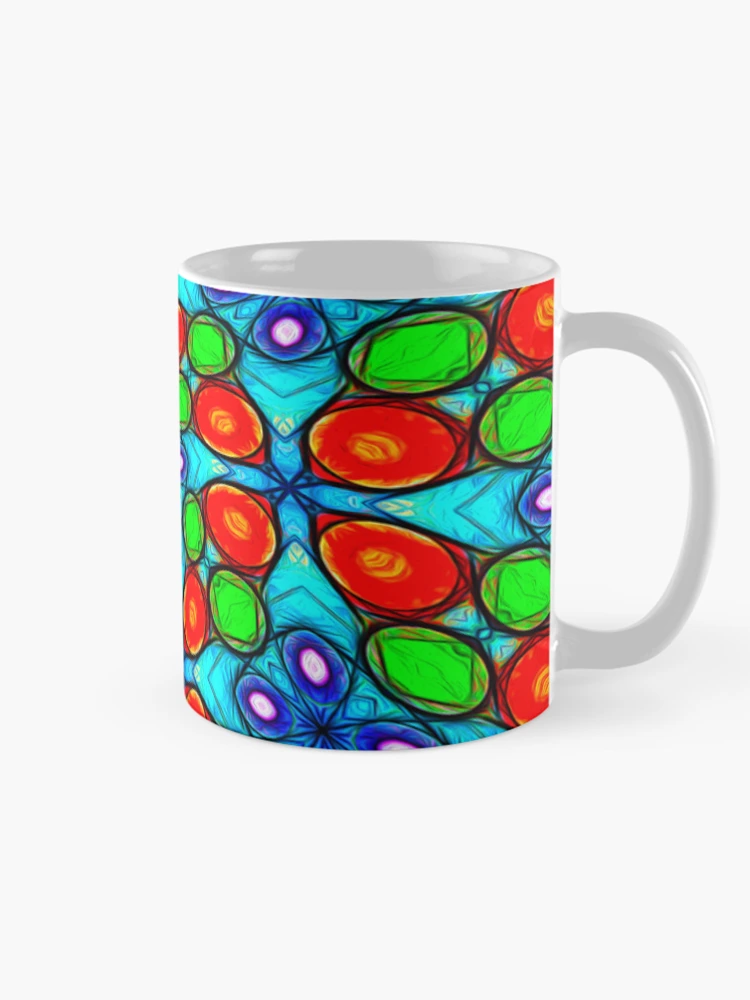 Thumbnail 3 of 6, Coffee Mug, Colorful Abstract Flower Pattern designed and sold by Patternflower.