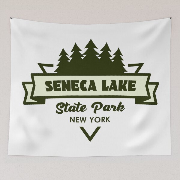 Item preview, Seneca Lake State Park New York Trees And Ribbon designed and sold by bivenart.