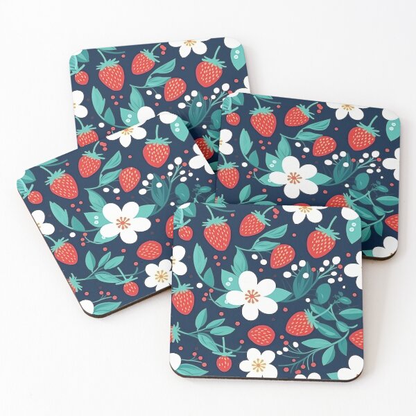 Item preview, Strawberry - Bright Flowers over Berries designed and sold by IMP-creative.