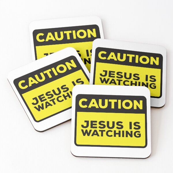 Item preview, Yellow Road Sign - Caution Jesus is Watching designed and sold by Rhu Creations.