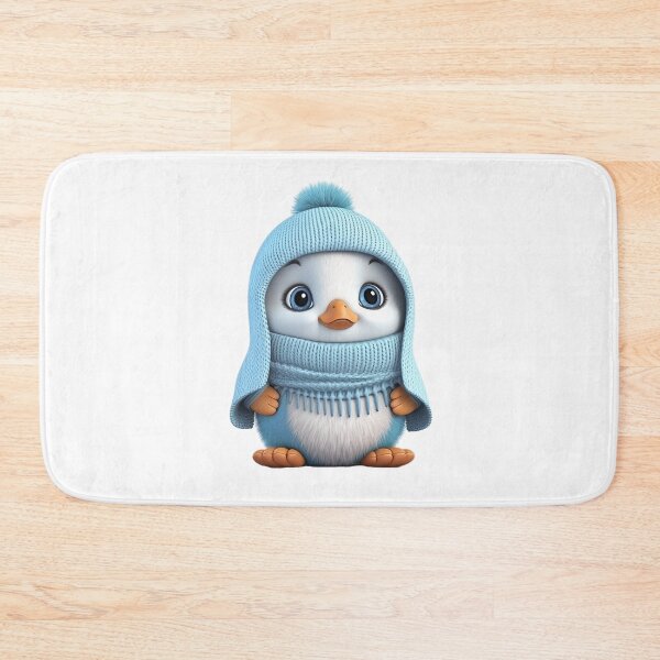 Item preview, colorful fantasy penguin baby changeable colors of eye, fur, knitted hat and scarf - Different logo size, position, color? Email me -  designed and sold by Picture-Art.