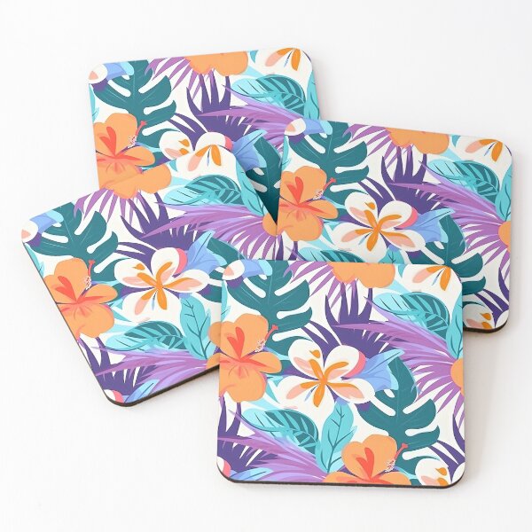 Item preview, Tropical White - Bright Flowers over Berries designed and sold by IMP-creative.