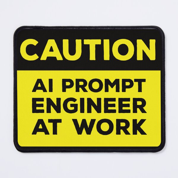 Item preview, Yellow Road Sign - Caution AI Prompt Engineer At Work designed and sold by Rhu Creations.
