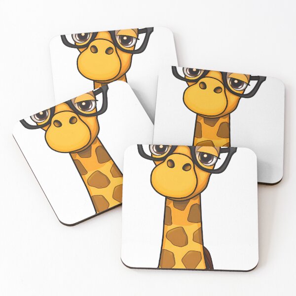 Item preview, Sticker of a cute giraffe wearing glasses designed and sold by JumpLoe.