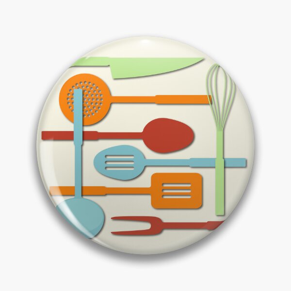Item preview, Kitchen Colored Utensil Silhouettes on Cream III designed and sold by NataliePaskell.