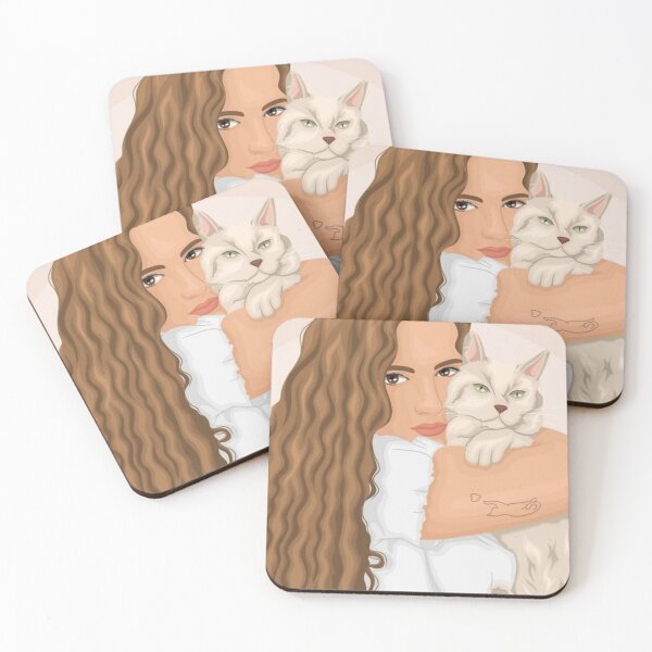 Item preview, Golden Cat Painting Girl Art Original Gift Friends Artwork Friendshi designed and sold by insafee.