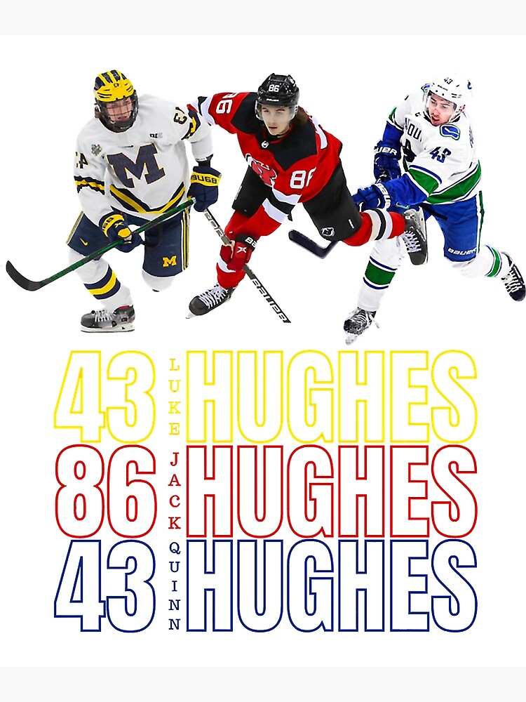 Jack Hughes Supporting Quinn Hughes Brother 86, Custom prints store