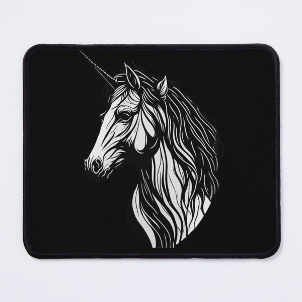 Item preview, Black and White Unicorn Head - Dark Background designed and sold by TGAL2.