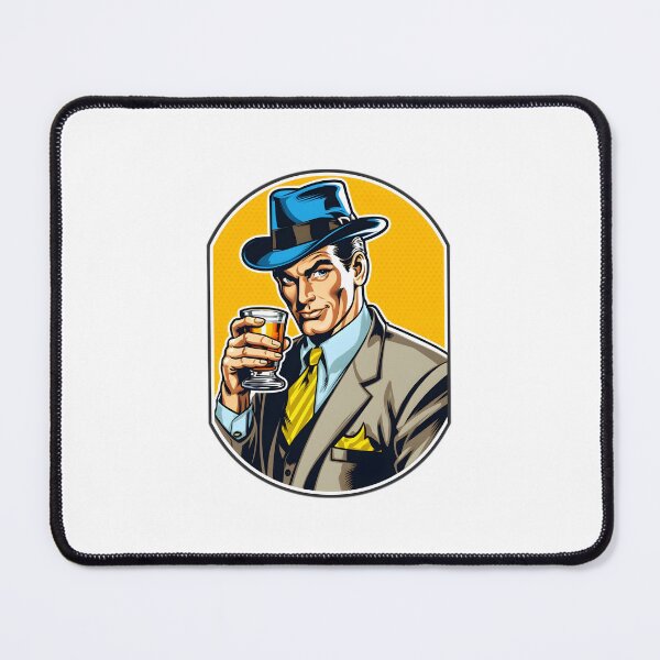 Item preview, Pop Art Elegance - Sophisticated Man with Drink Sticker designed and sold by UrsaStick.