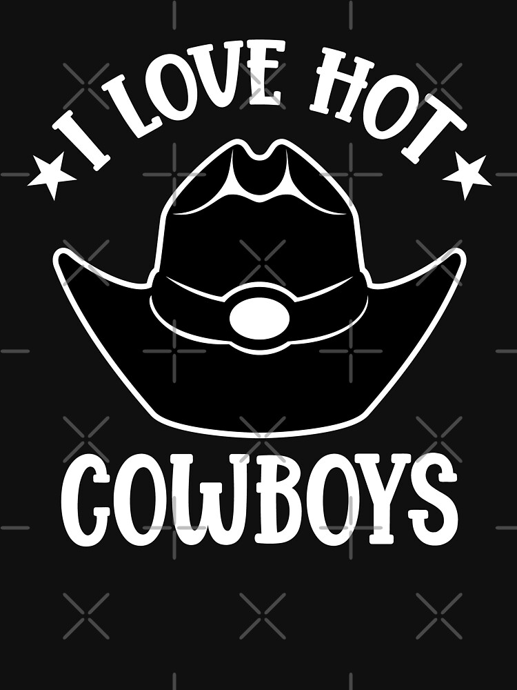 : I Love Hot Cowboys Shirt Big Red Heart Top Cowboy Premium T- Shirt : Clothing, Shoes & Jewelry