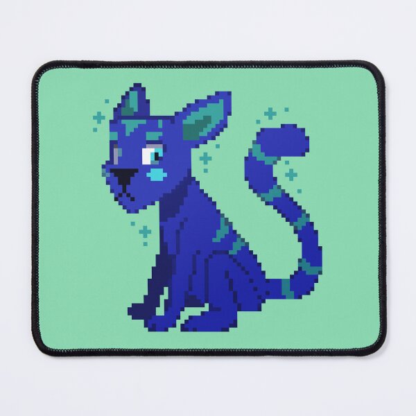 Artikelvorschau, Blaue glitzernde Katzenpixelkunst entworfen und verkauft von Kaiko-Roku.